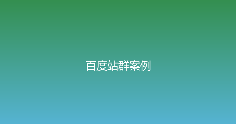 百度站群案例 封面图