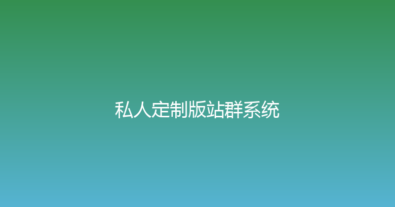 私人定制版站群系统 封面图