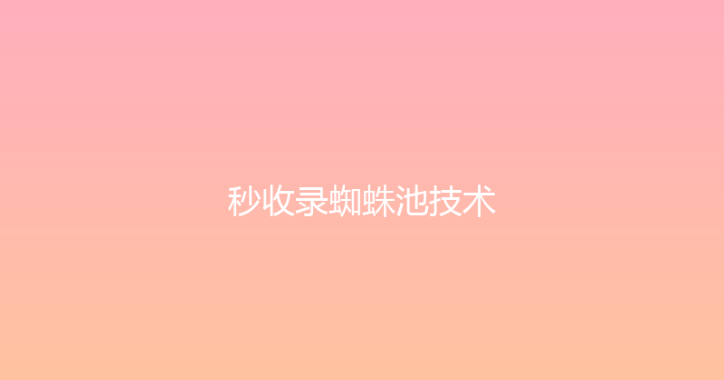 秒收录蜘蛛池技术 封面图