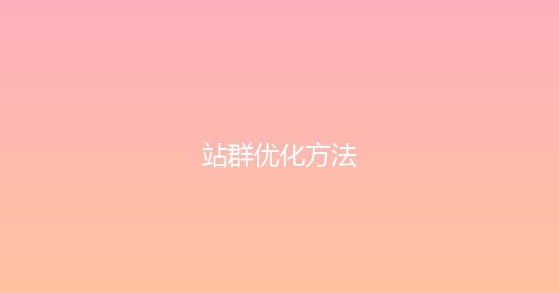 站群优化方法 封面图