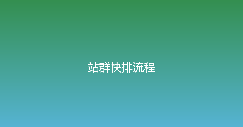 站群快排流程 封面图
