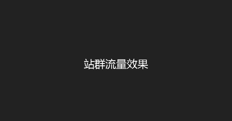 站群流量效果 封面图