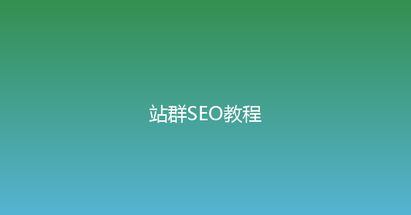 站群SEO教程 封面图