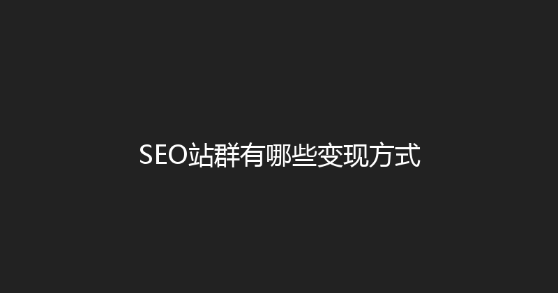 SEO站群有哪些变现方式 封面图